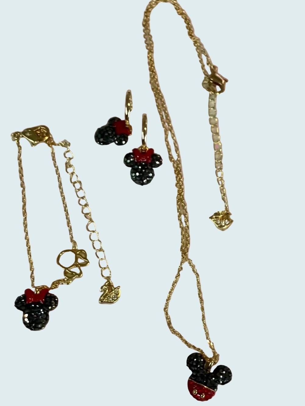 Minnie & Mickey Mouse Ears Jewelry Set Necklace Earrings & Bracelet $75- 1 piece - Picture 2 of 14